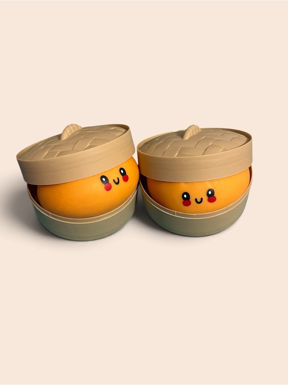 Cute Squishy Steamed Bun Toy Set of 2- Orange Pair
